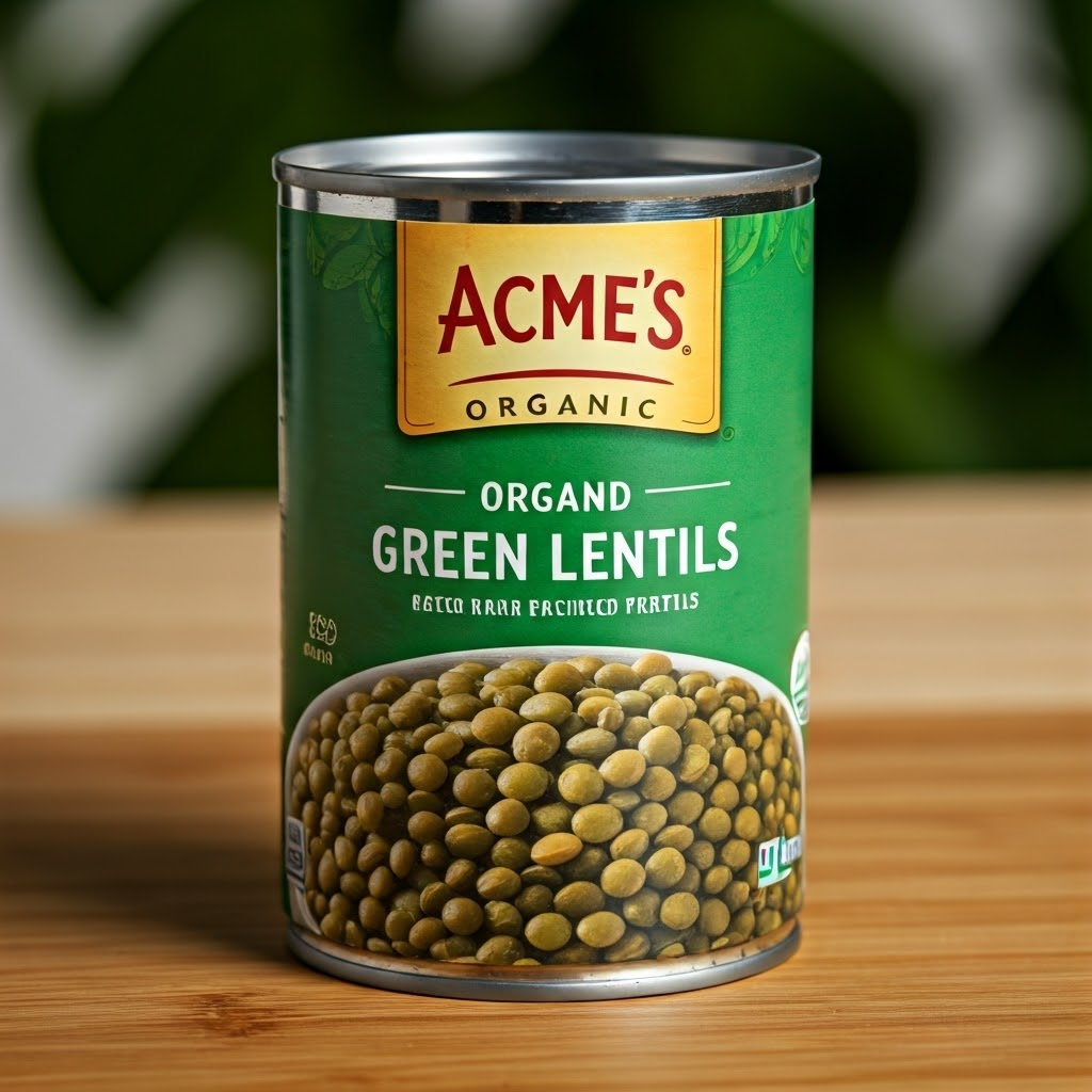 Acme's Organic Green Lentils - Canned Lentils, Plant-Based Protein, Ready to Eat