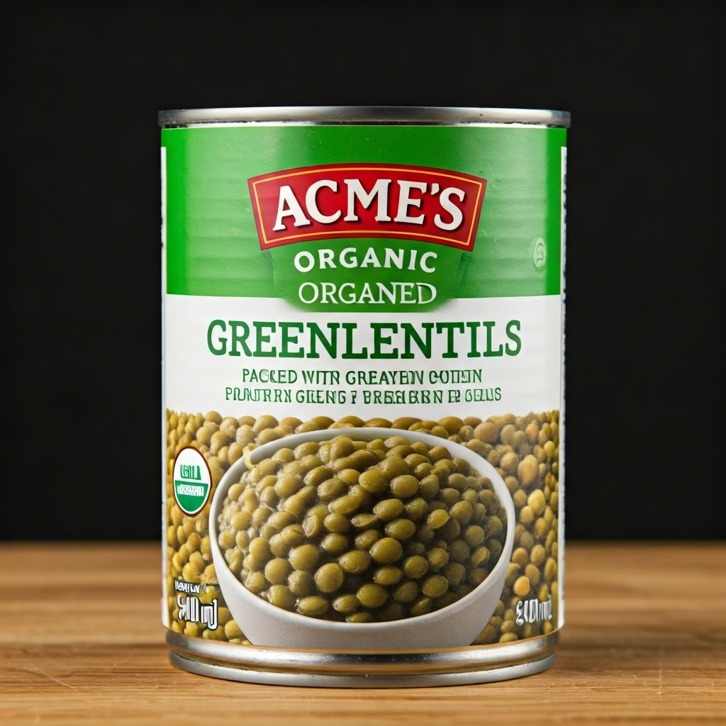 Acme's Organic Green Lentils: Canned, Vegan Protein Source - Quick & Healthy Meal!