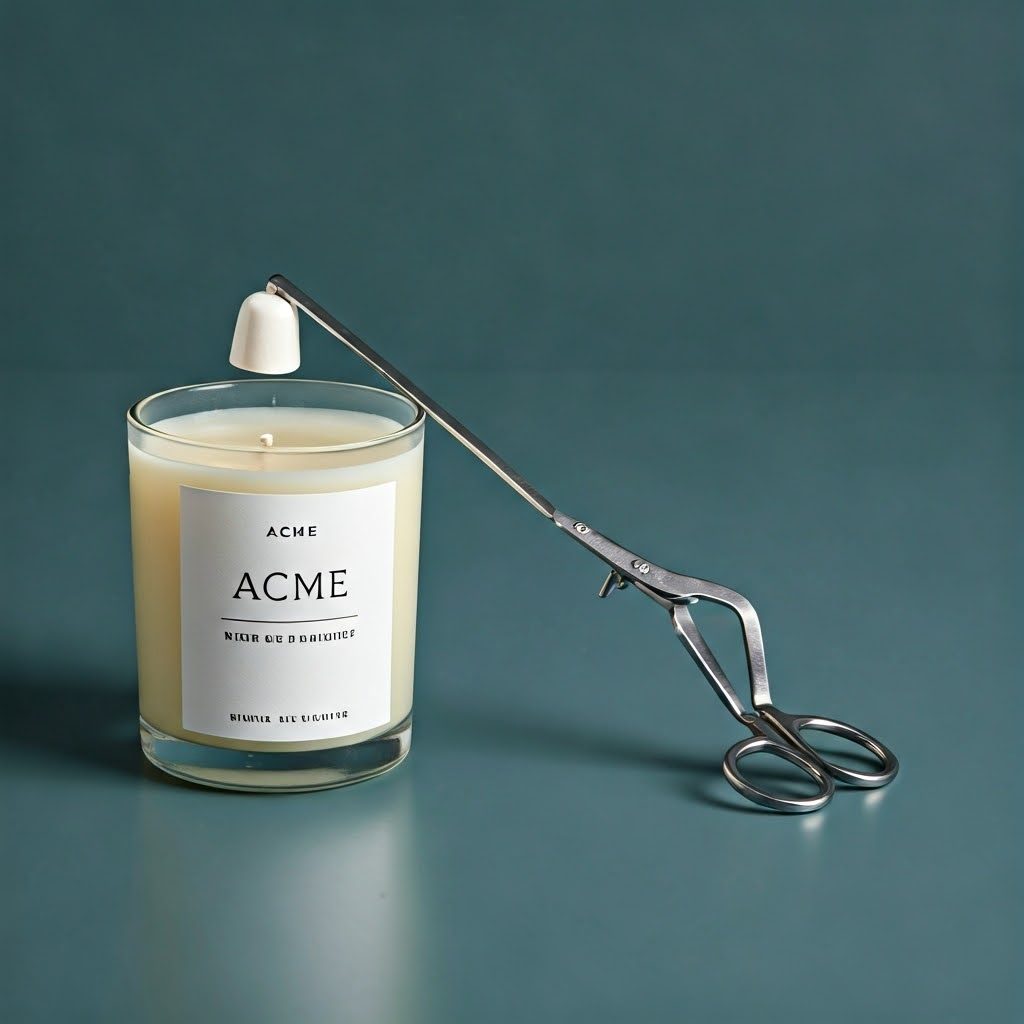 ACME Candle with Wick Snuffer: Elegant Candle Accessory | Safely Extinguish Candles
