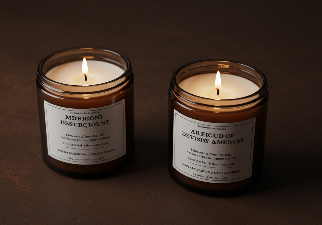 Candle burning with a full melt pool reaching the edges of the jar