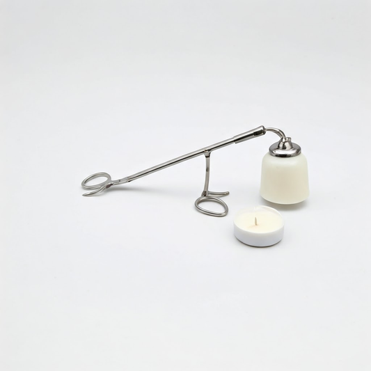 Stainless Steel Candle Wick Snuffer & Trimmer Kit with Tealight Candle - Safe & Clean