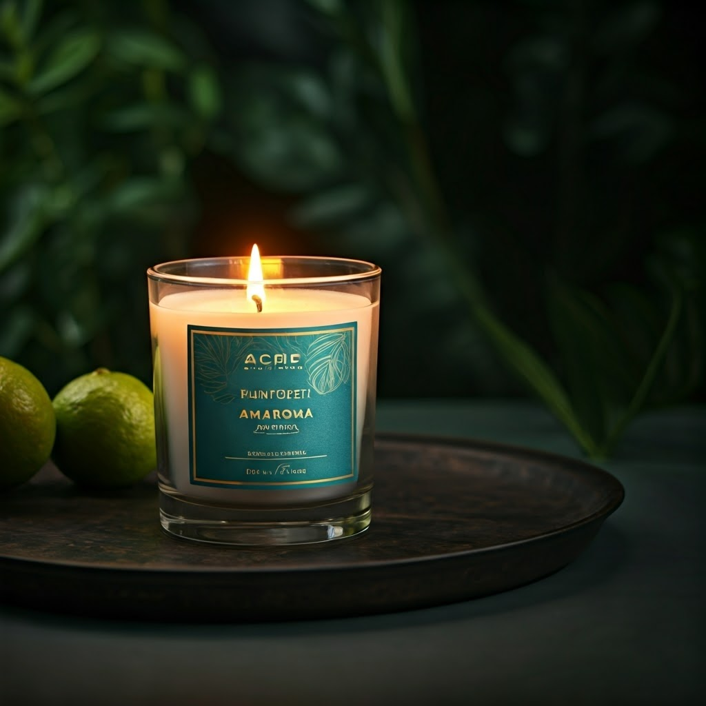 Lime Scented Candle: Rainforest Amarooma by ACME. Home Decor & Aromatherapy.