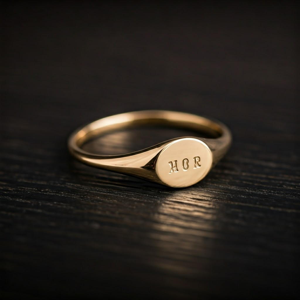 Gold Signet Ring - Personalized Engraved Initial Ring | Acme Jewelry